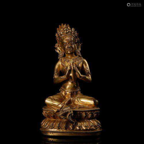 TIBETAN GILT BRONZE BUDDHA