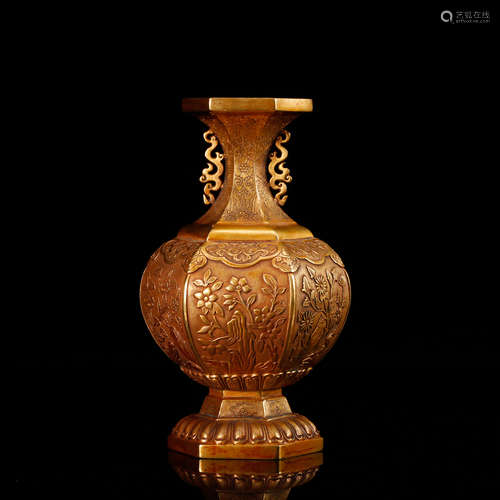 GILT BRONZE VASE