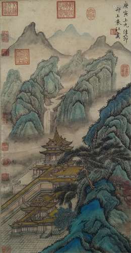 CHINESE INK AND COLOR SCROLL PAINTING