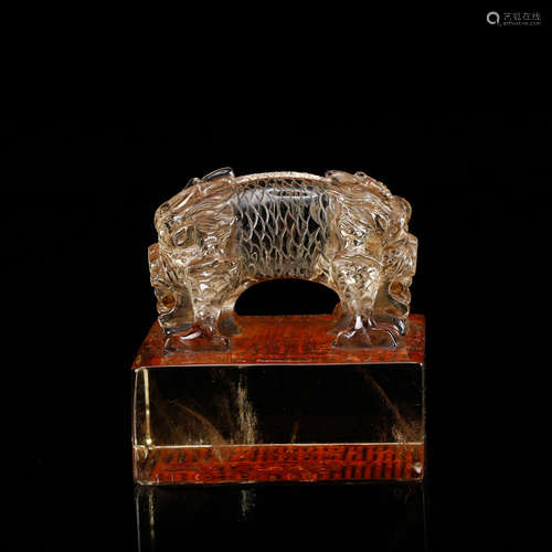 CRYSTAL CARVED QING COURT SEAL