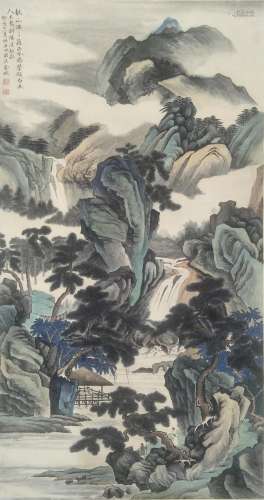 CHINESE INK AND COLOR SCROLL PAINTING