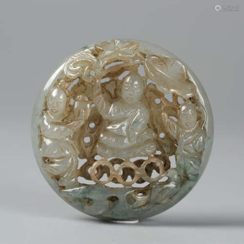 CHINESE QING DYNASTY JADEITE PLAQUE
