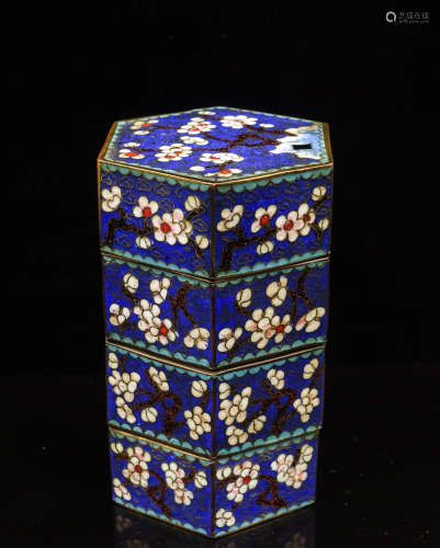 CHINESE CLOISONNE STACKED BOX