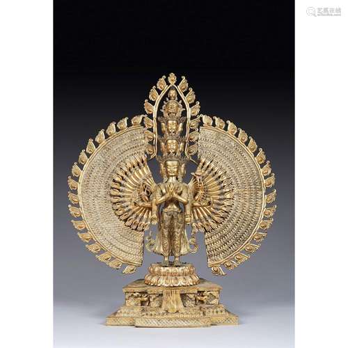 STATUE D'AVALOKITESVARA DANS SA FORME D'ARYÂVALOKITESVARA