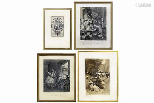 Lot 4 antieke gravures oa met zichten van Antwerpen 4 antique p