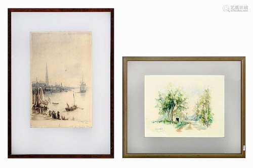 CLAYS PAUL JEAN (1819 - 1900) aquarel : 