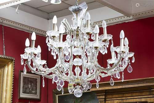 Luster in kleurloos kristal - hoogte : 77 cm chandelier in c