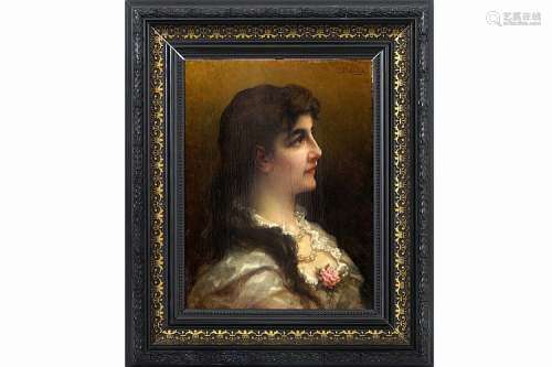 PORTIELJE JAN (1829 - 1895) negentiende eeuws olieverfschilderij op paneel