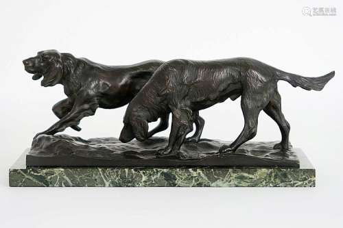HARDY J. (19°/20° EEUW) antieke animaliersculptuur in brons : 