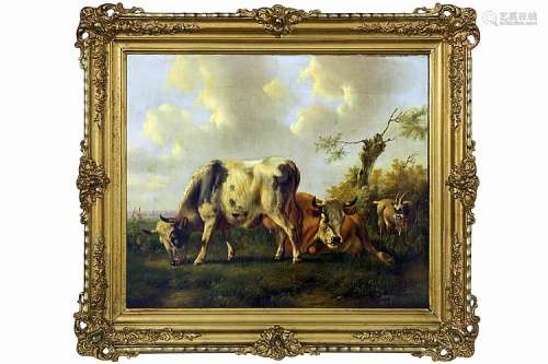 VERHOESEN ALBERTUS (1806 - 1881) olieverfschilderij op doek met een vrij ty