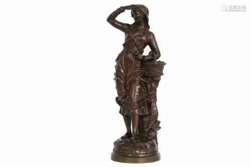 ANFRIE CHARLES (1833 - 1905) antieke sculptuur in brons : 