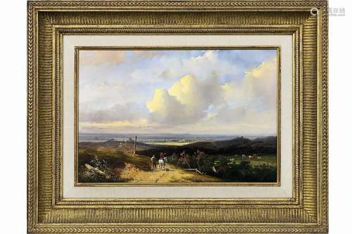 SCHELFHOUT ANDREAS (1787 - 1870) negentiende eeuws olieverfschilderij op pa