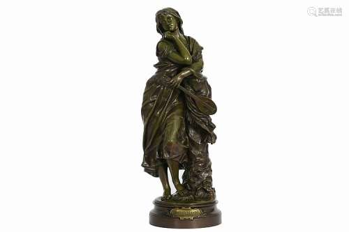 GAUDEZ ADRIEN ÉTIENNE (1845 - 1902) antieke sculptuur in brons met de voors