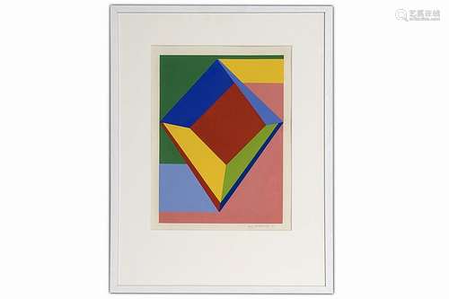 VANDENBRANDEN GUY (1926 - 2014) goauche met een geometrisch-abstracte compo