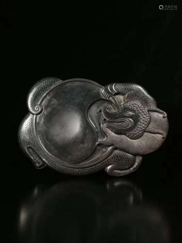 17-19TH CENTURY, A DRAGON DESIGN DUAN INKSTONE, QING DYNASTY