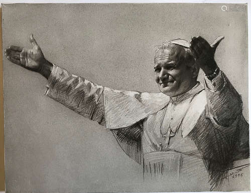 A SKETCH WITH POPE JOHN PAUL II IMAGE