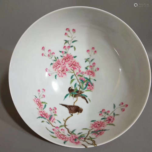 17-19TH CENTURY, A FLORAL&BIRD PATTERN BOWL, QING DYNASTY