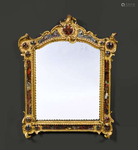 MIRROR WITH REVERSE-GLASS PAINTING,