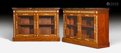 PAIR OF HALF-HEIGHT BOOK CASES,