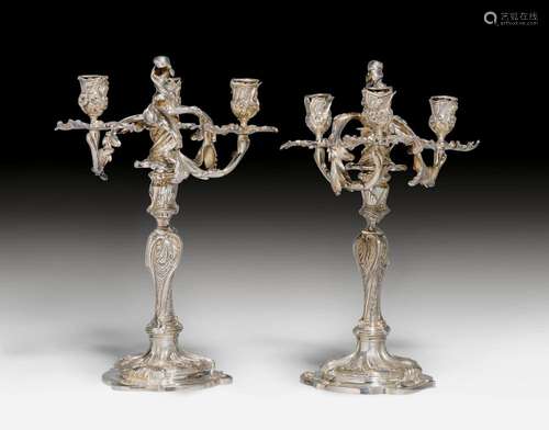 PAIR OF SMALL CANDELABRAS,