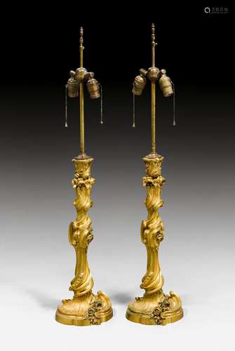 PAIR OF LARGE CANDLESTICKS,