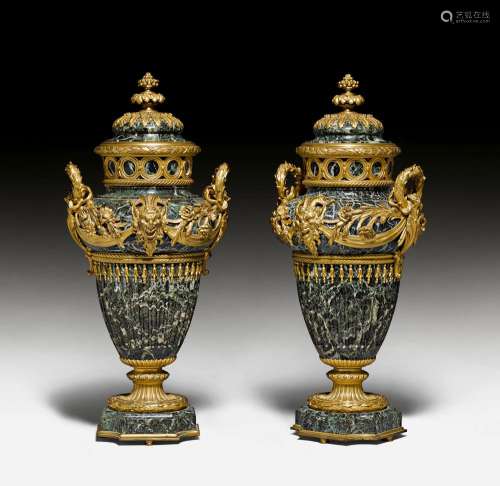 PAIR OF LARGE VASES AS LAMPS,