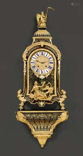 LARGE BOULLE CLOCK WITH PLINTH,