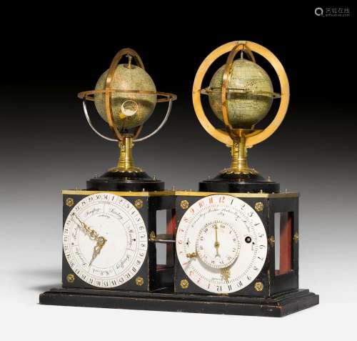 CLOCK WITH 2 GLOBES,