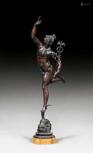 LARGE BRONZE FIGURE OF MERCURY,