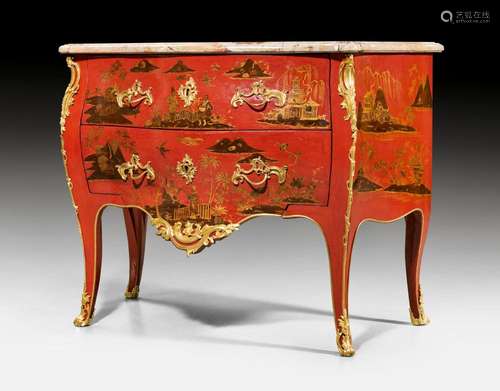 RED LACQUER COMMODE,