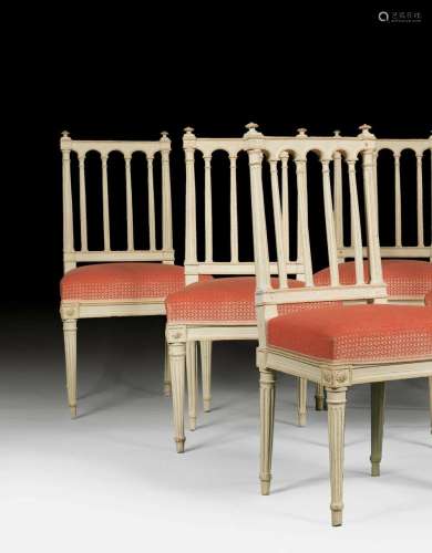 SET OF 4 PAINTED CHAIRS,
