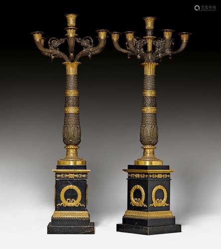 PAIR OF LARGE CANDELABRAS,