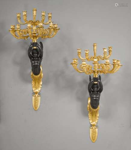 PAIR OF IMPORTANT SCONCES 