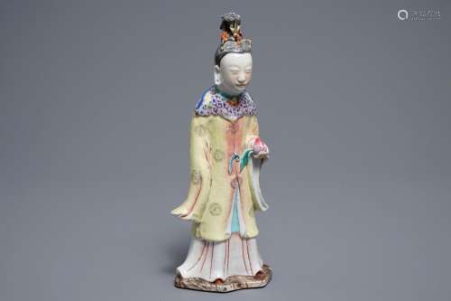 A rare Chinese famille rose figure of Magu, Qianlong