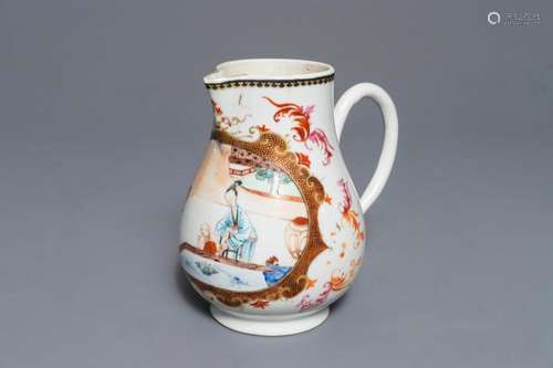 A Chinese famille rose jug with figural design, Yongzheng