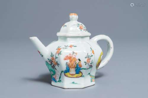 A fine Chinese famille rose 'Romance of the Western Chamber' teapot and cover, Yongzheng