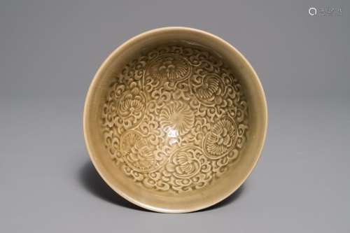 A fine Chinese Yaozhou 'Chrysanthemum' bowl, Song
