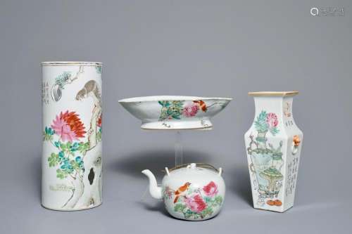 Four Chinese qianjiang cai wares, 19/20th C.