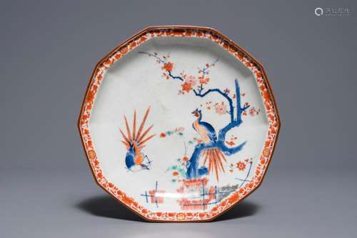 A Japanese Kakiemon decagonal plate, Edo, 17th C.