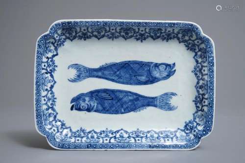 A Chinese blue and white herring dish for the Dutch market, Qianlong