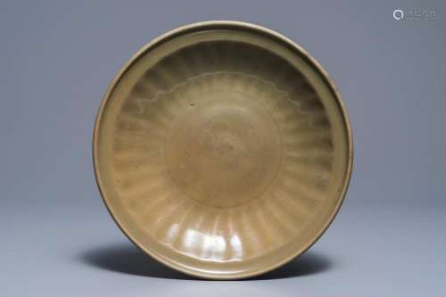 A Chinese Longquan celadon charger, Ming