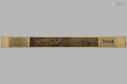 ANONYMOUS LONG SCROLL PAINTING ON SILK