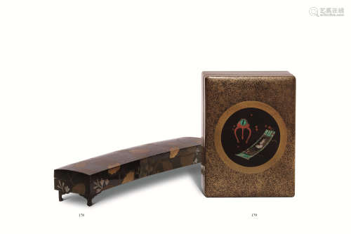 明治时期 莳绘七宝象嵌砚盒