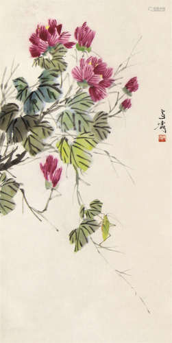 王雪涛 设色秋虫花卉图立轴 轴 纸本
