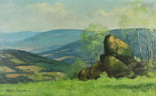 Claude PALLOT (1901 1987). Vue d'Uchon. Huile su...