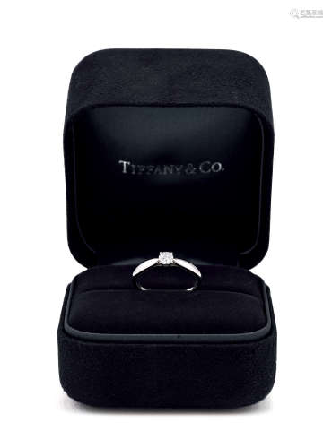 TIFFANY & CO. Pt950鉑金鑲鑽石戒指 (附原裝盒)
