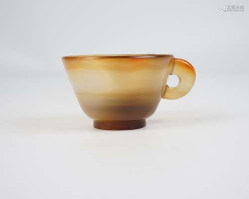 A AGATE CARVED CUP
