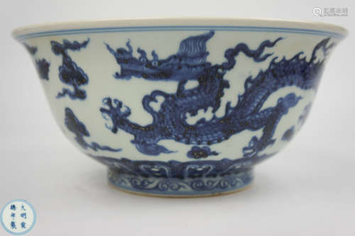 DAMING XUANDE NIANZHI MARK BLUE&WHITE BOWL