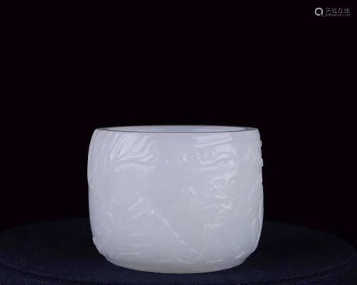 A HETIAN JADE CARVED SMALL STUDY CENSER