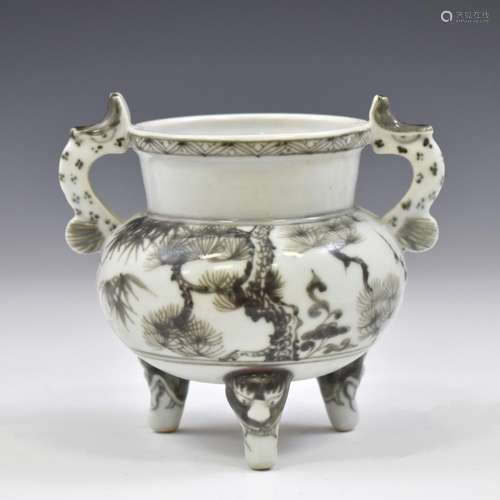 YUAN THREE FRIEND IN THE WINTER PORCELAIN CENSER